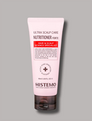 A squeeze tube of Histemo Ultra Scalp Care Nutritioner Forte hair and scalp specialist treatment, shown against a solid gray background.