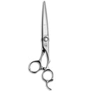 Mizutani SWORD DB-20 scissors in silver, showcasing their advanced Nano Powder Metal construction for precise cutting performance and durability