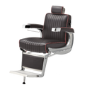 Takara Belmont Classic Barber Chair 225 with Motorized Electric Silver Base MES