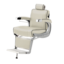 Takara Belmont Classic Barber Chair 225 with Motorized Electric White Base MEW