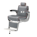 Takara Belmont Classic Barber Chair 225 with Motorized Electric Silver Base MES