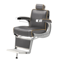 Takara Belmont Classic Barber Chair 225 with Motorized Electric Silver Base MES