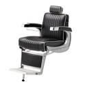 Takara Belmont Classic Barber Chair 225 with Motorized Electric Silver Base MES